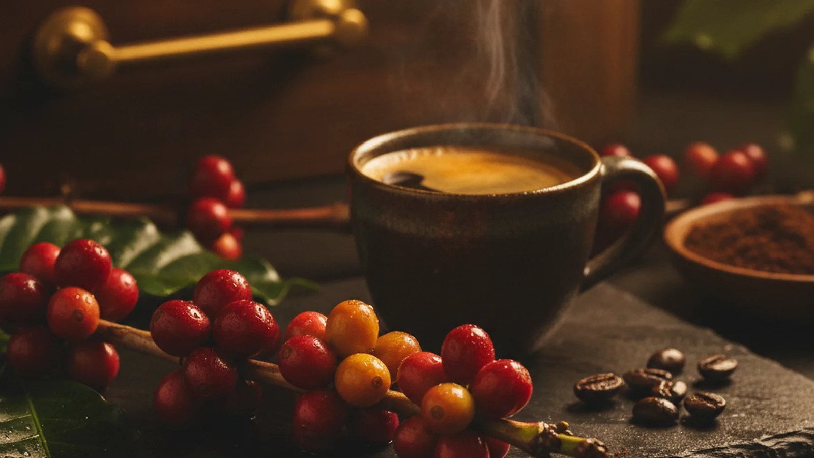 Liberica and Excelsa Coffee coffee plant cherries.