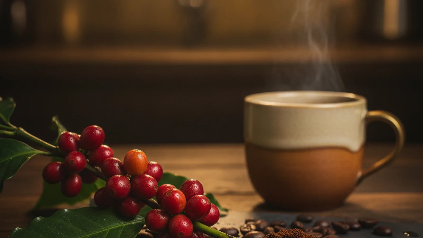 Mundo Novo Coffee coffee plant cherries.