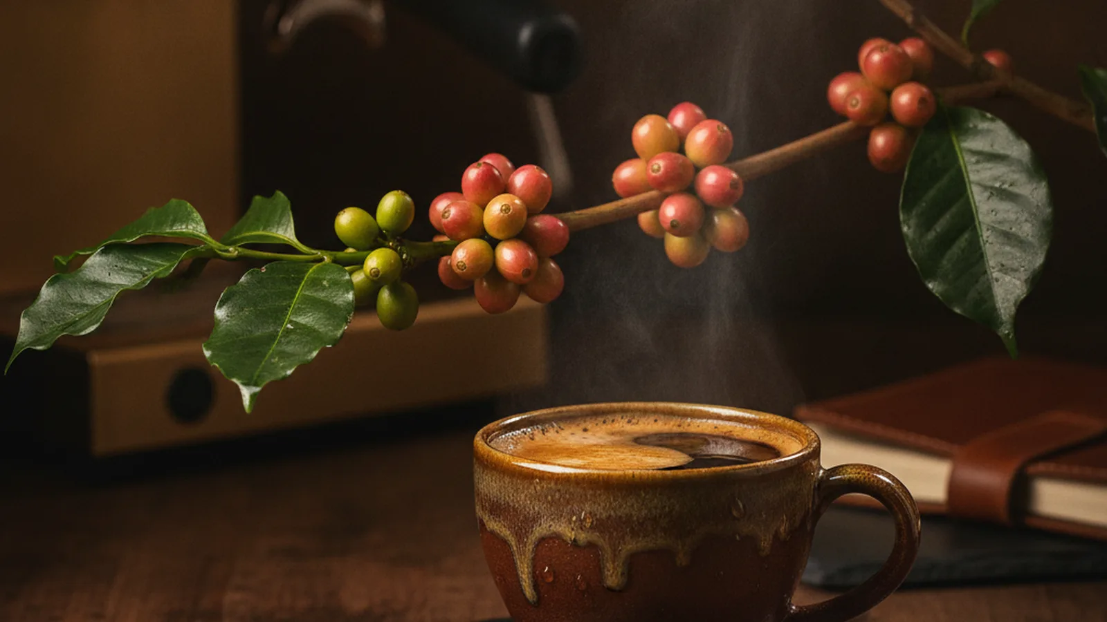 Pink Bourbon Coffee coffee plant cherries.