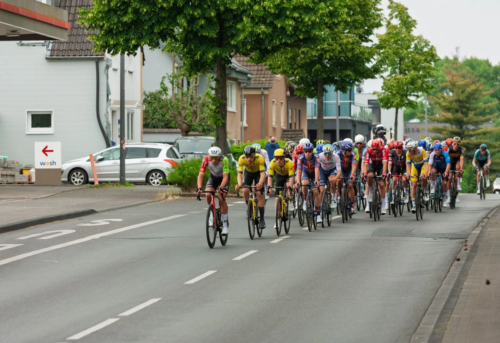 Cyclist training on road for endurance workout