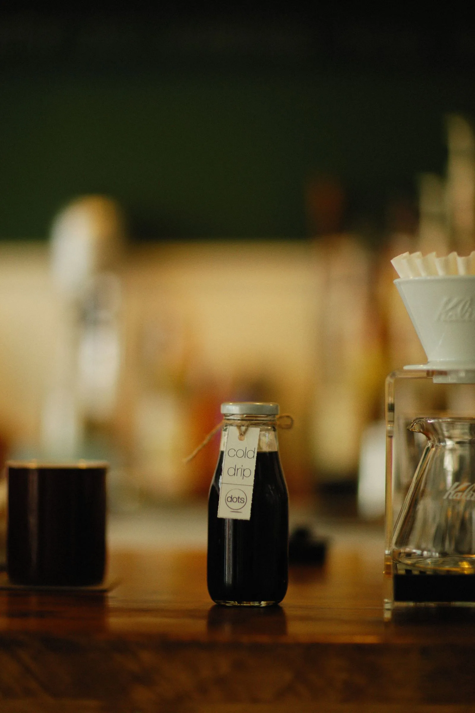 Dark concentrated cold brew coffee in a glass